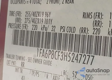 2017 Ford Mustang Gt Premium from USA, damaged, VIN 1FA6P8CF3H5247277